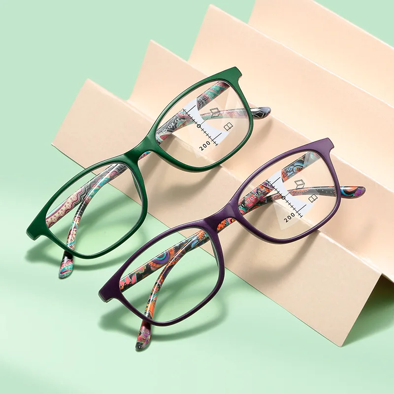 New Fashion Presbyopia Glasses Anti Blue Light Progressive Multifocal  Eyeglasses Luxury Women Men Near Far Sight Eyewear Diopter