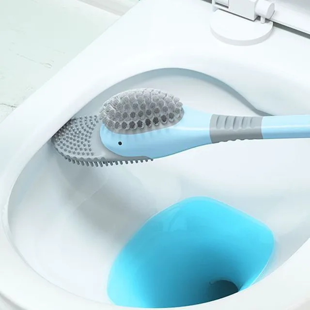 Új Szilikon Wc-Kefe Szett Aranyos Búvár Kacsa Falra Szerelt Padlón Állva, Hosszú Kezelt Fürdőszoba Mélytisztító Tpr Kiegészítők - Image 5