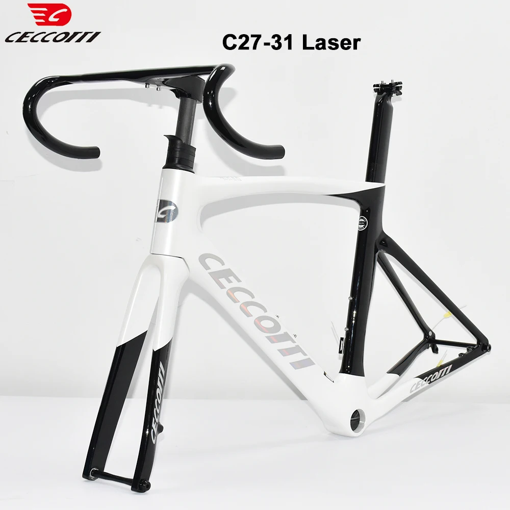 CECCOTTI RF27 Model Laser Carbon Bicycle Frame Handlebar T47BB Disc Brake Full Internal Cable Road Bike Frame