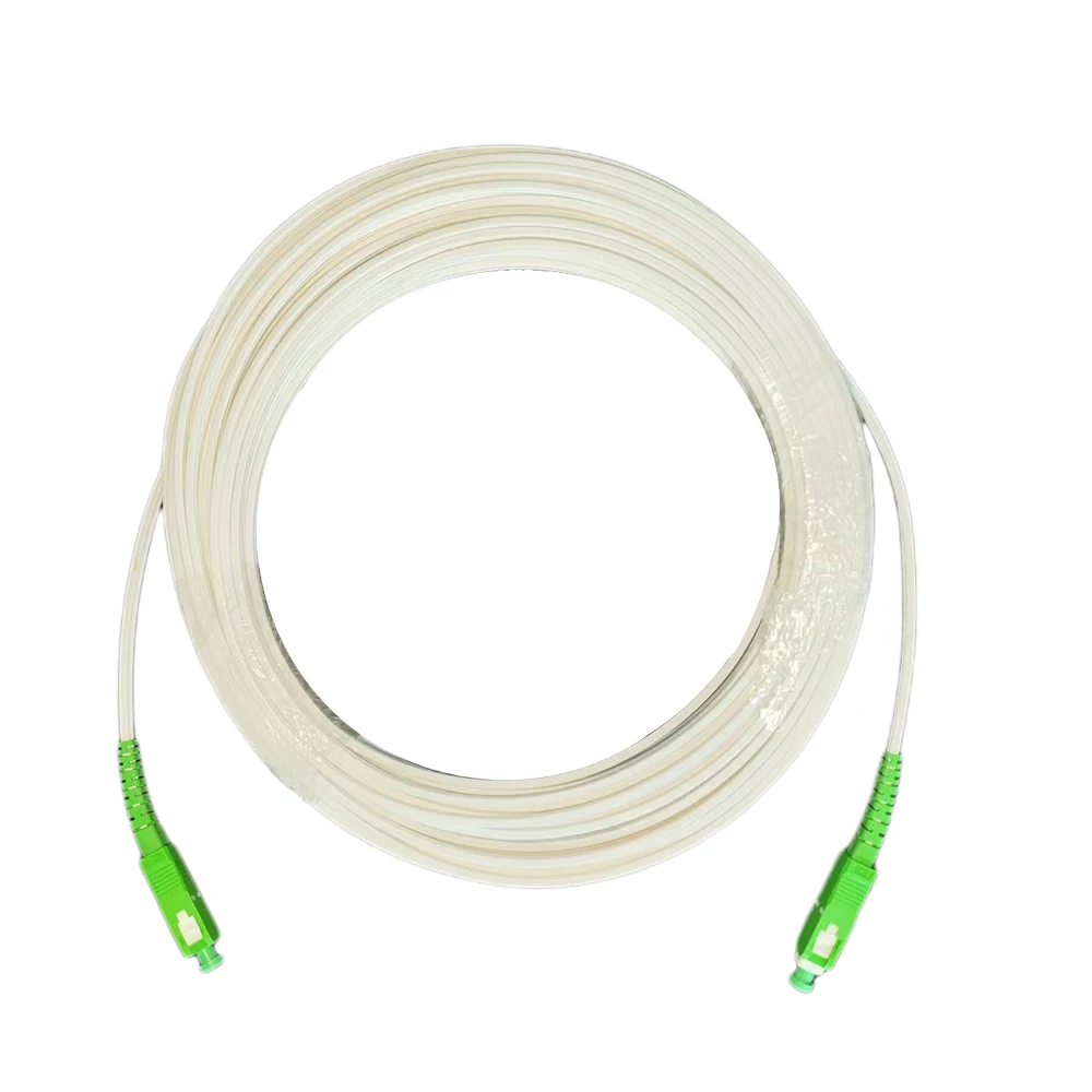 Indoor Fiber Drop Cable Optical Patch Cord FTTH SC/APC To SC/APC Single Mode Optical Fiber Cable With White Wire fiber optic cable