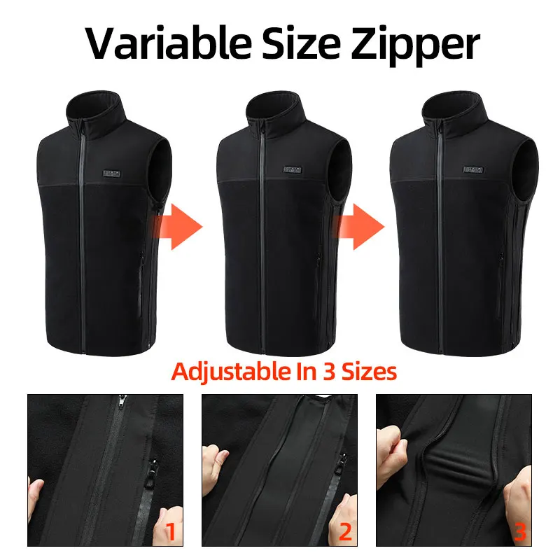 Fleece Heated Vest Men Usb Rechargeable Electric Self Heating Vest Women Warming Heated Jacket Outdoor Hunting Heating Clothing 6