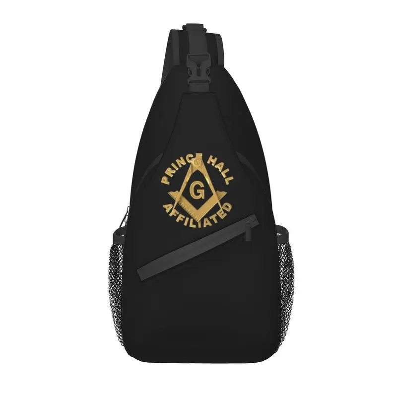 

Freemason Prince Hall Affiliated Crossbody Sling Backpack Men Masonic Mason Chest Shoulder Bag for Cycling Camping Daypack