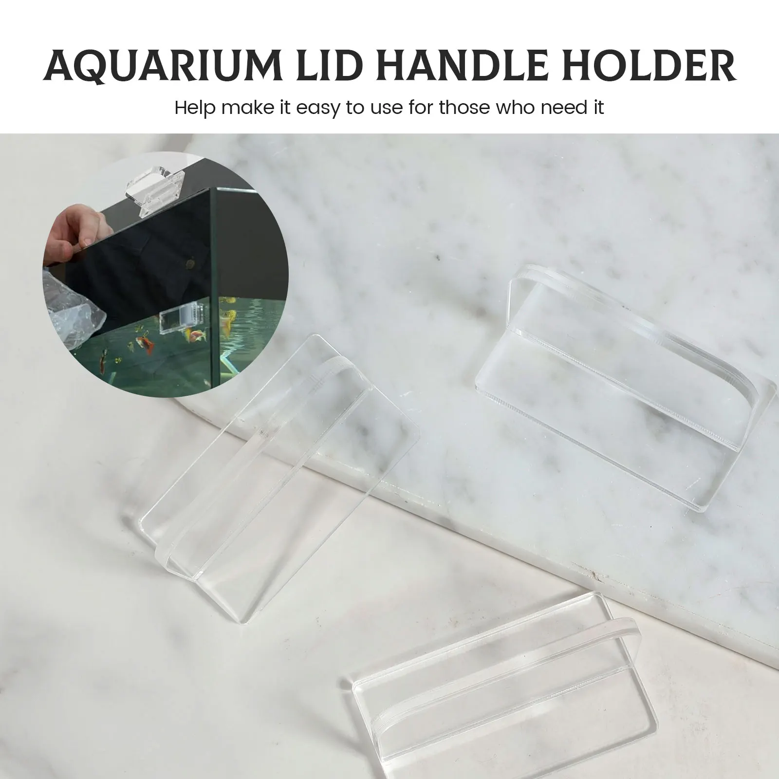 4/8Pcs Acrylic Aquarium Lid Handles Transparent Fish Tank Lid Handle Adhesive Glass Lid Handle Replacement Aquarium Accessories