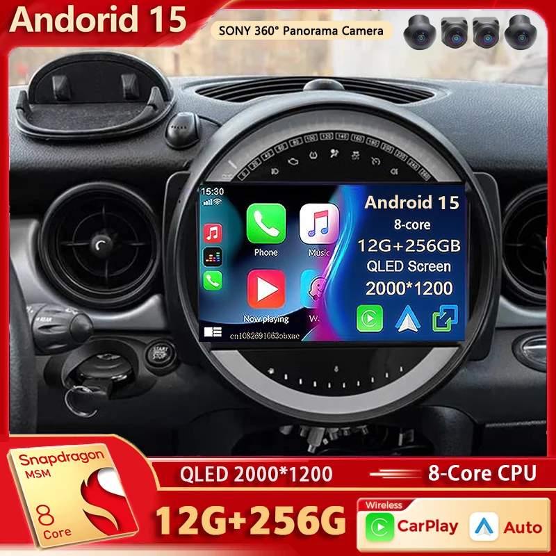 Android 15 For BMW MINI COOPER R56 R60 2007- 2014 2K QLED Android