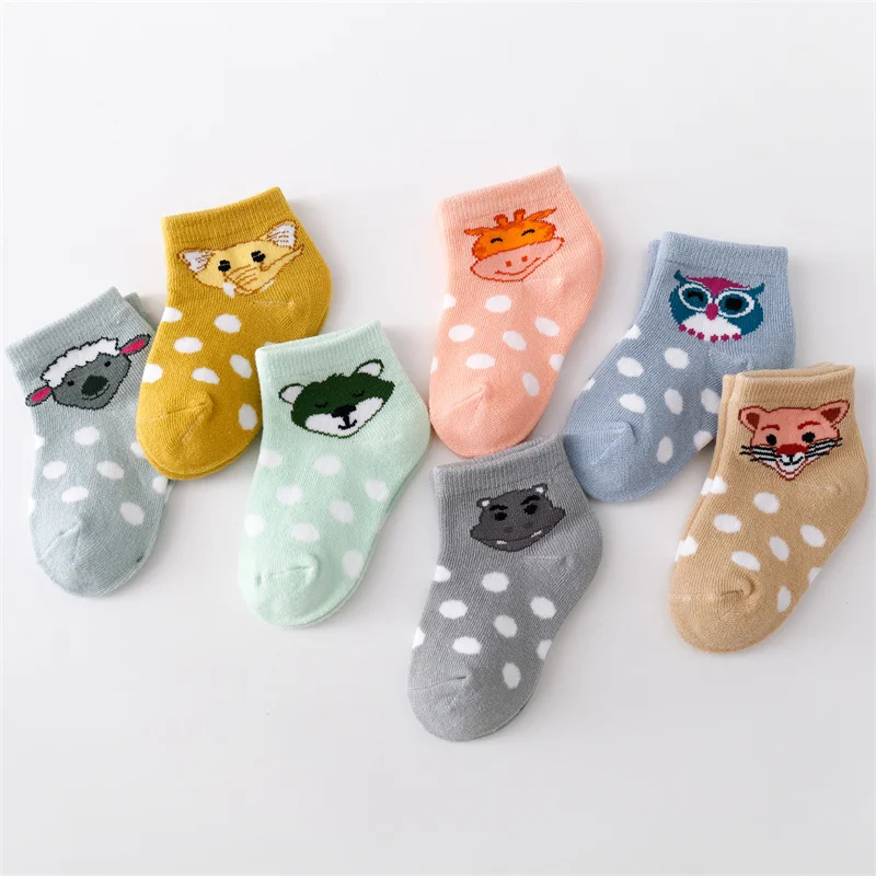 Baby Socks Lawadka 7Pairs/set Summer Mesh Thin Newborn Boys Girls Cotton Cartoon 0-24Month