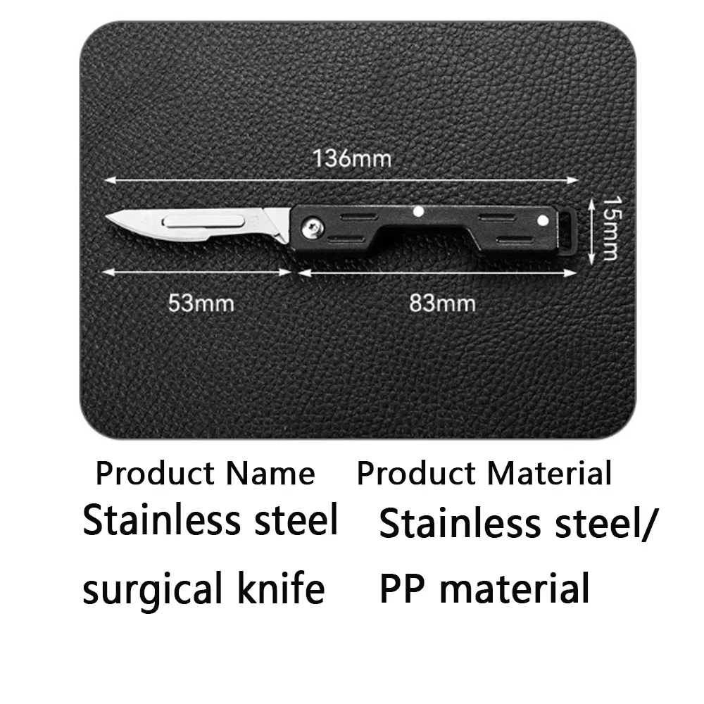 Mini Folding Surgical Knife Stainless Steel Holder Plastic Handle Medical Outdoor Portable Unboxing EDC Knife