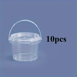 Clear Slime Storage Buckets with Lids and Handles - Set of 10 Plastic Containers (10pcs)