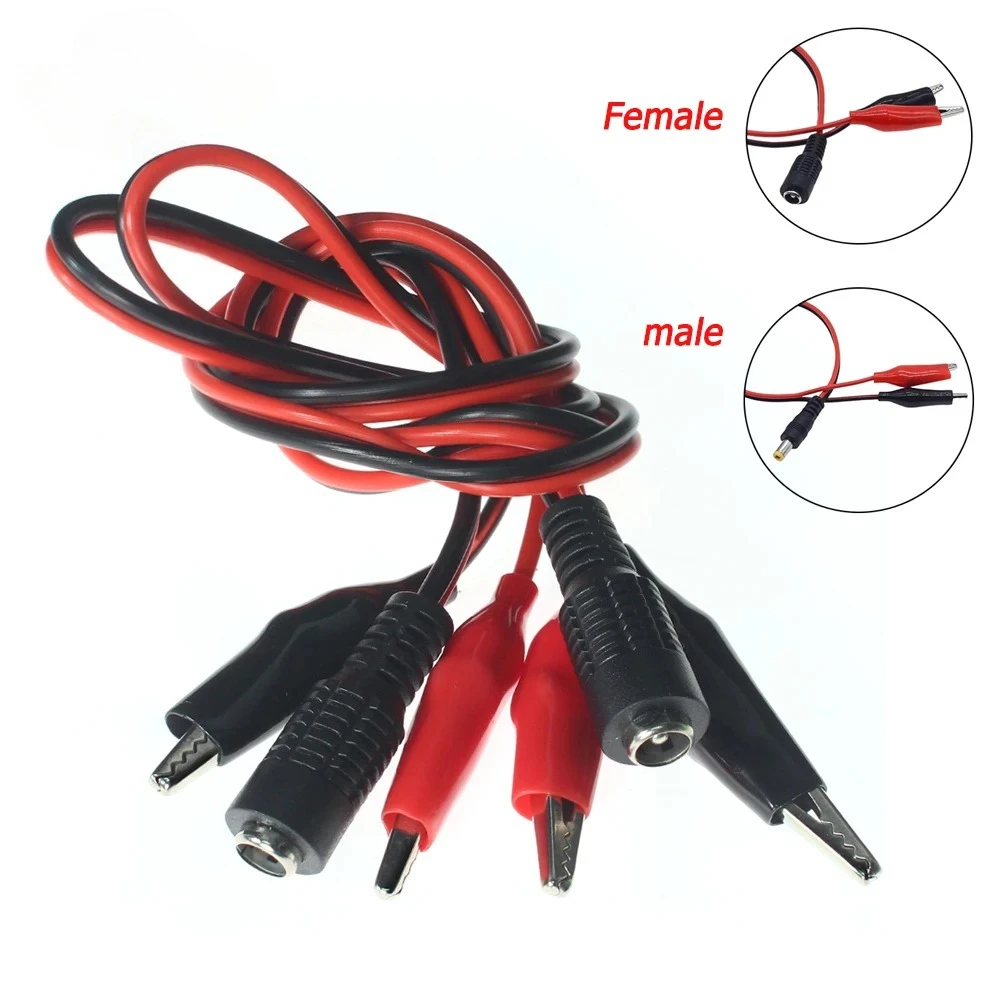 1pcs Alligator Clip Dc Power Plug Male Female Jack Connector Crocodile Clips Male Female Connect Line 0.5M 1M DC 5.5*2.1mm