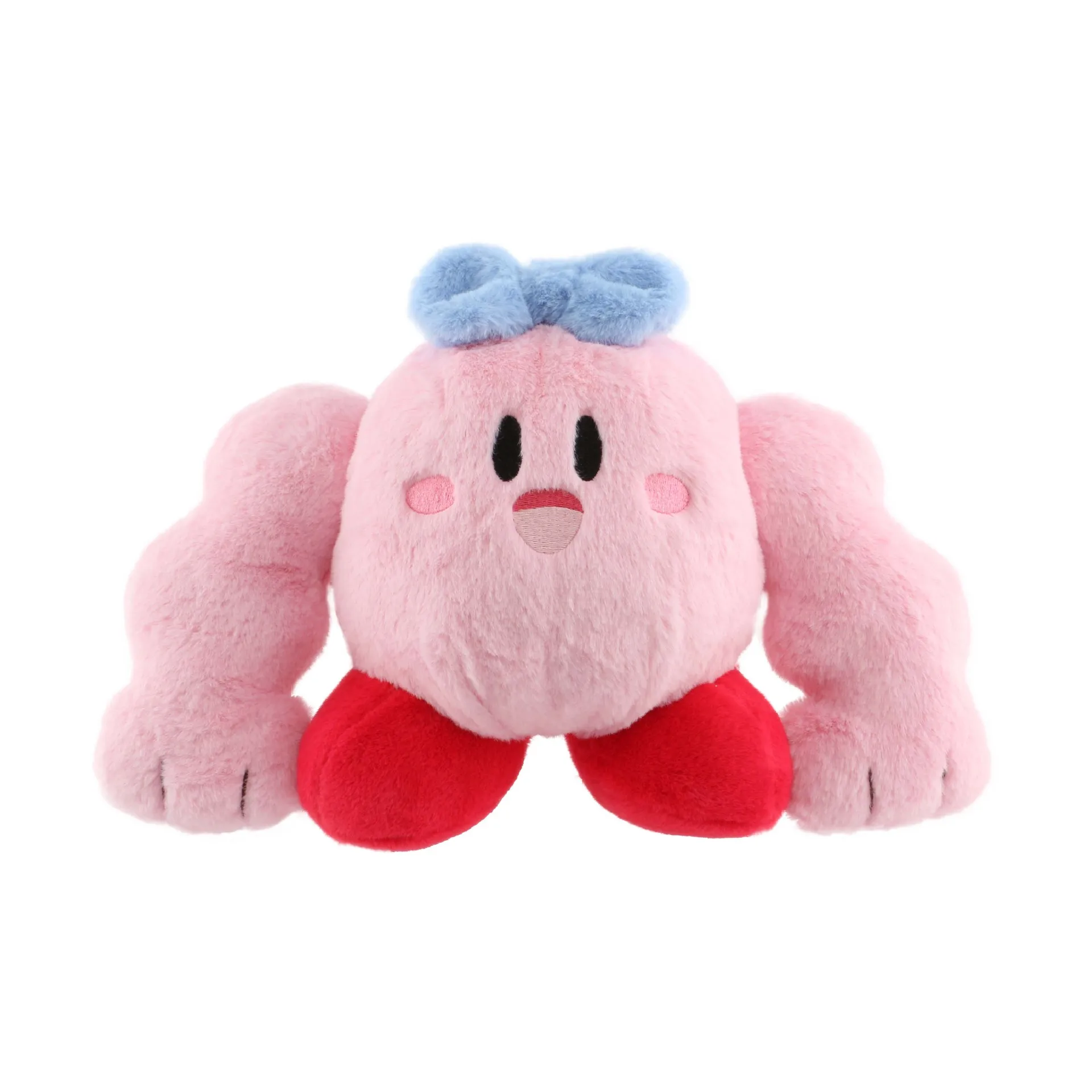 23cm Cute Cartoon Game Anime Star Kirby Plush Toy Creative Muscle Kirby Kawaii Game Character