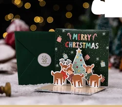 3D Folding Merry Christmas & Happy New Year Greeting Card Set - Festive Holiday Gift Cards (A - 06)