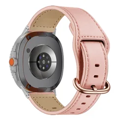 Premium Genuine Leather Strap for Smartwatch - Elegant and Durable Design (Pink)