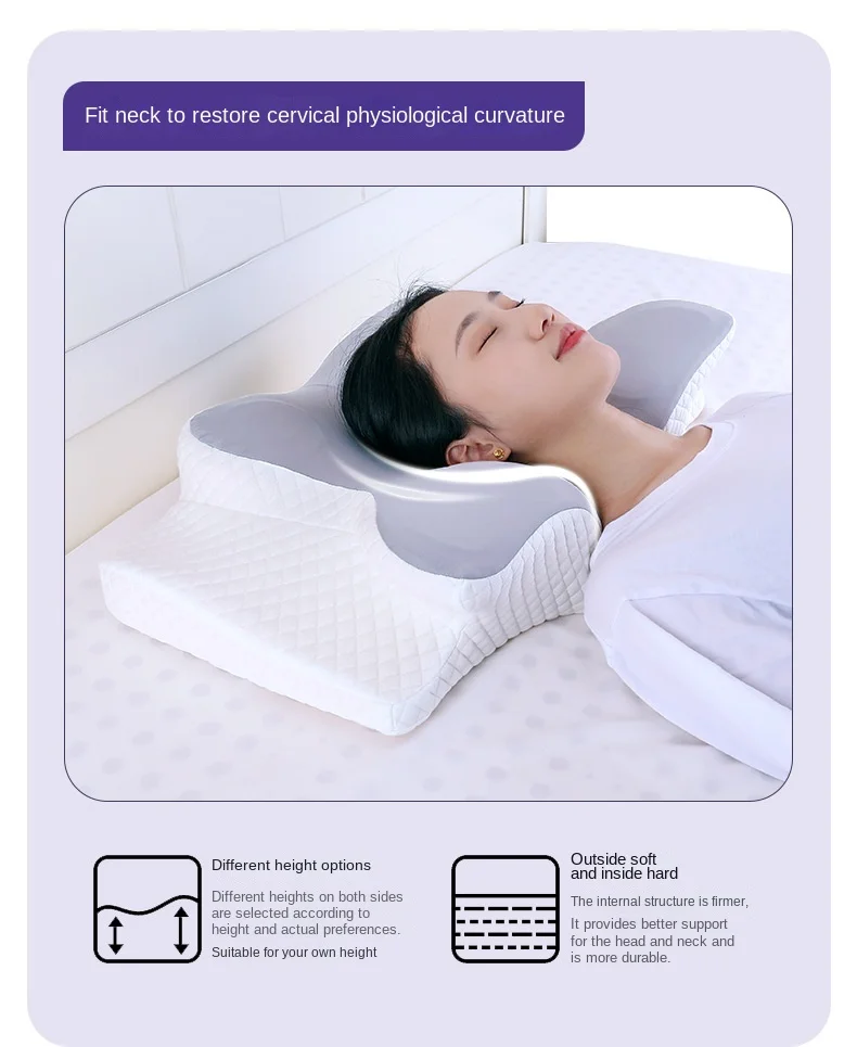 Memory Foam Cervical Pillow for Neck Pain Relief - Anti-Snore Pillow
