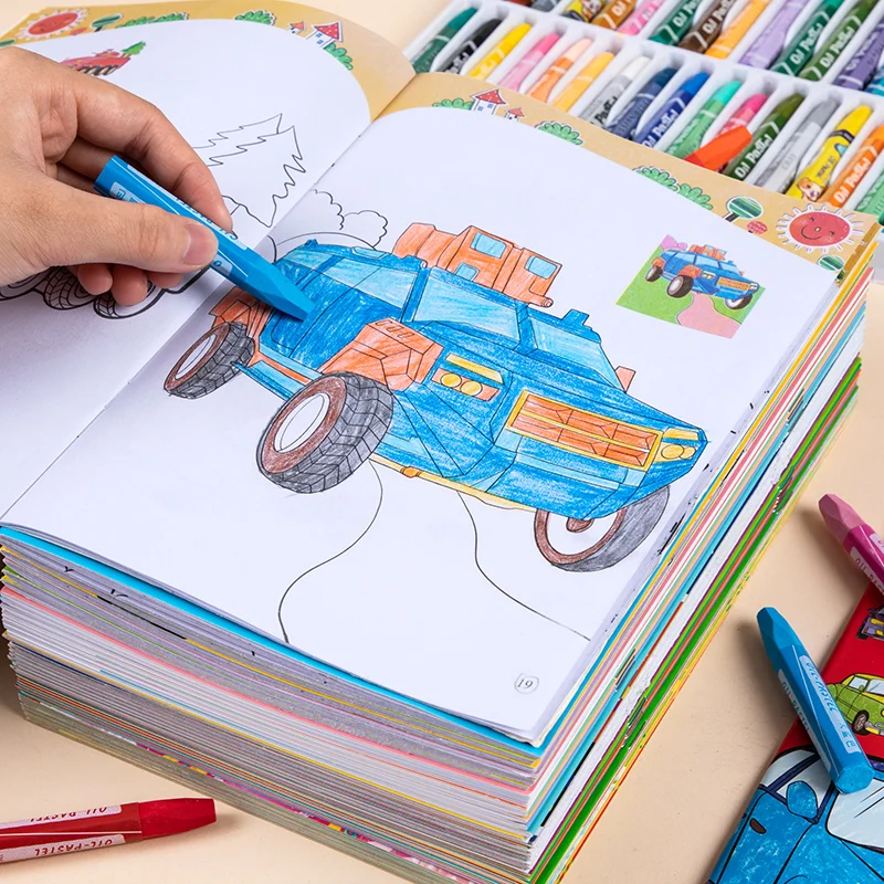 Finger Painting Book: For Kids, Cars, Construction Vehicles and Balls  Coloring Book