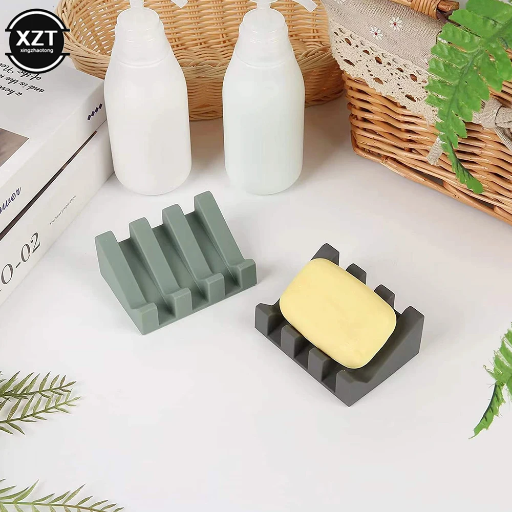 Self Draining Soap Dishes, 3 Pcs Silicone Soap Saver, Waterfall Drainer  Soap Holder for Bathroom, Extend Soap Life, Keep Soap Bars Dry Clean & Easy