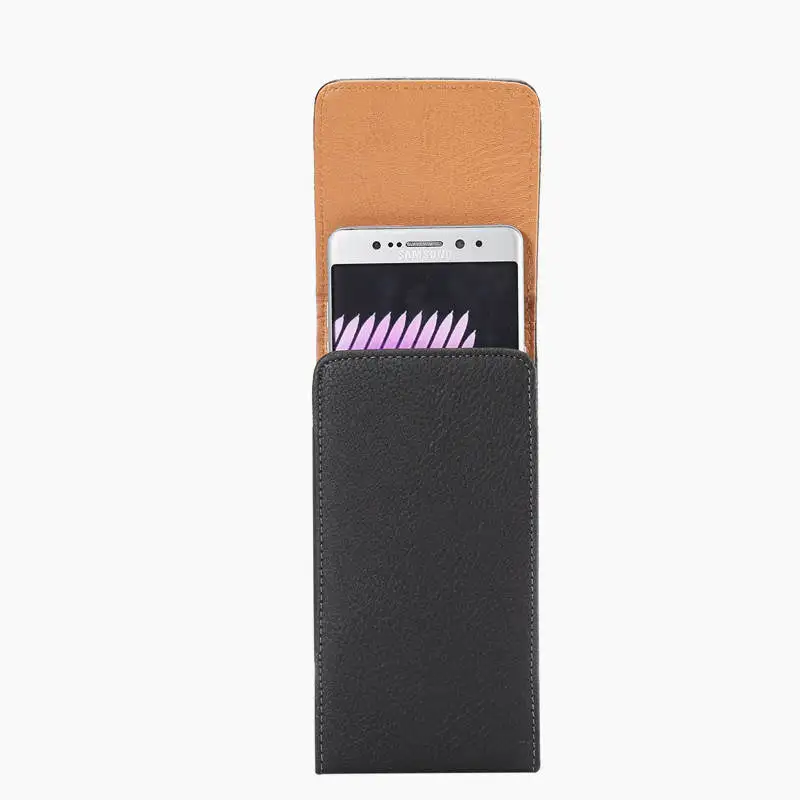 Premium PU Leather Phone Pouch with Belt Clip - Universal Casual Rectangle Mobile Bag