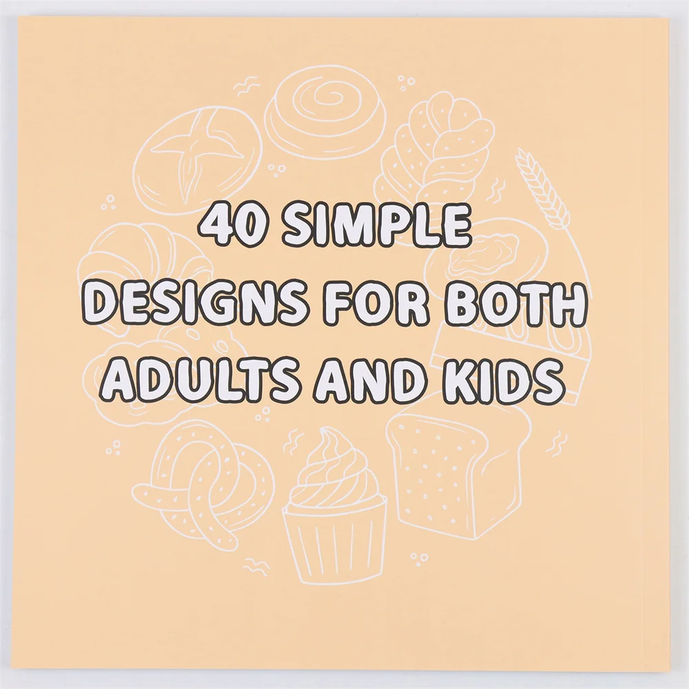 Food Drinks and Desserts Coloring Book for Adults and Kids Easy to Color Designs 40 Pages Fun Gifts for Parties and Exchanges 3