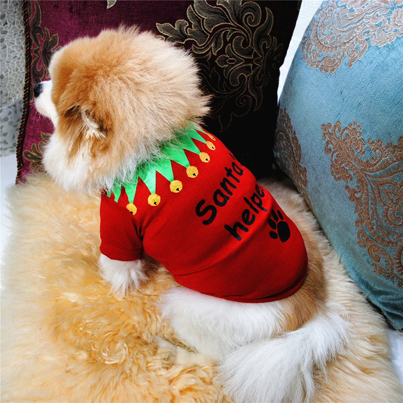 Dog Costume Set Christmas Dog Clothes Vest Pet Shirt Pet Clothing Small Cat Puppy Outfit Kitten New Year Costume Chihuahua Teddy Yorkshire