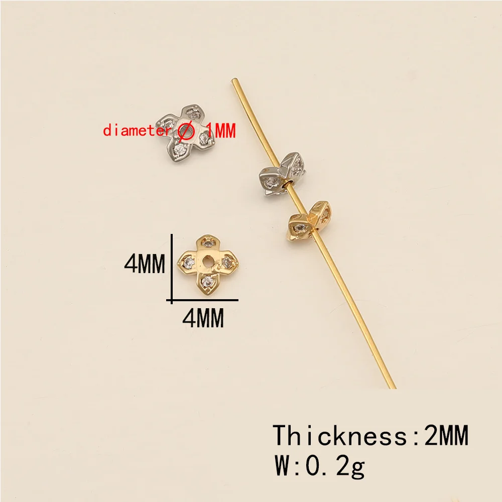 Cordial Design 4*4MM 50Pcs Jewelry Accessories/Jewelry Findings & Components/CZ Stone/Hand Made/Genuine Gold Plating/DIY Making - cordial