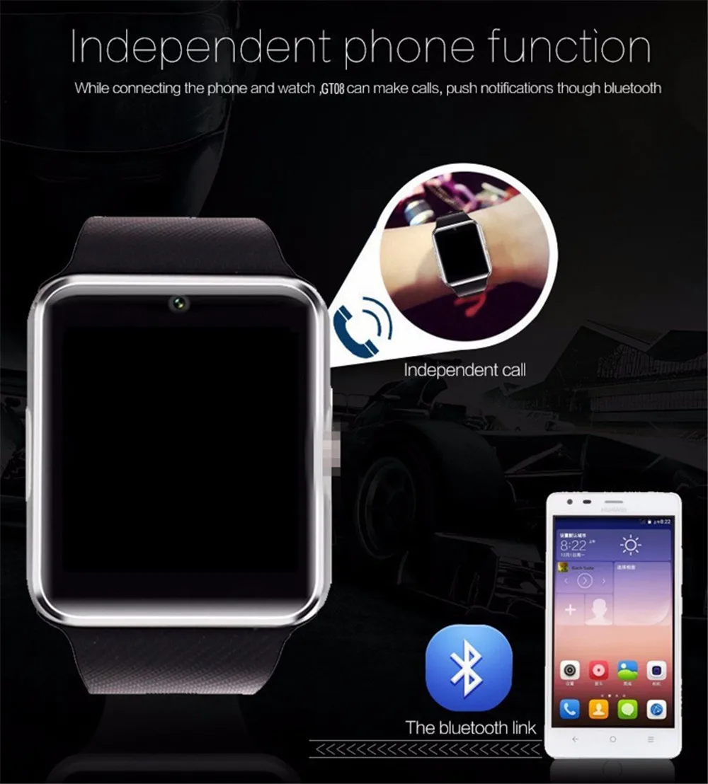 Call Mobile Watch Gt08 Touch Screen Smart Watch And Cell Phone