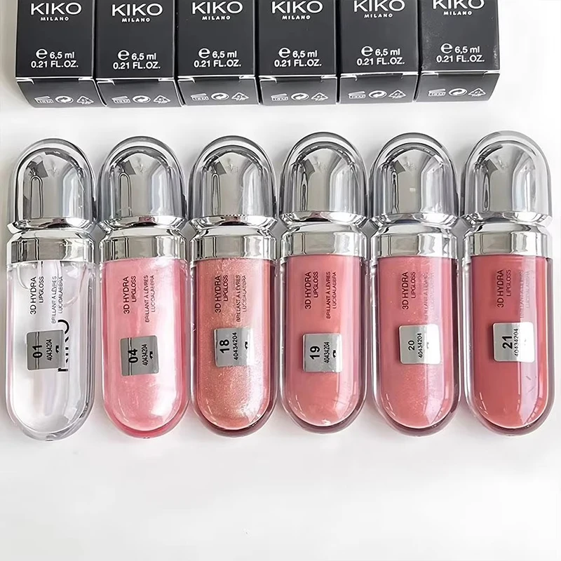 Kiko 3d hydra lipgloss espelho lábio esmalte shimmer hidratante perolado cor líquido brilho labial gordo brilhante antiaderente copo bálsamo 2