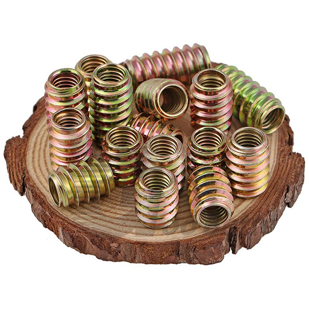Description Picture 4 of item3-100Pcs Hex Embedded Nuts M6 M8 Galvanized Steel Hex Straight Through Socket Drive Insert Nut Threaded For Wood Furniture Nuts