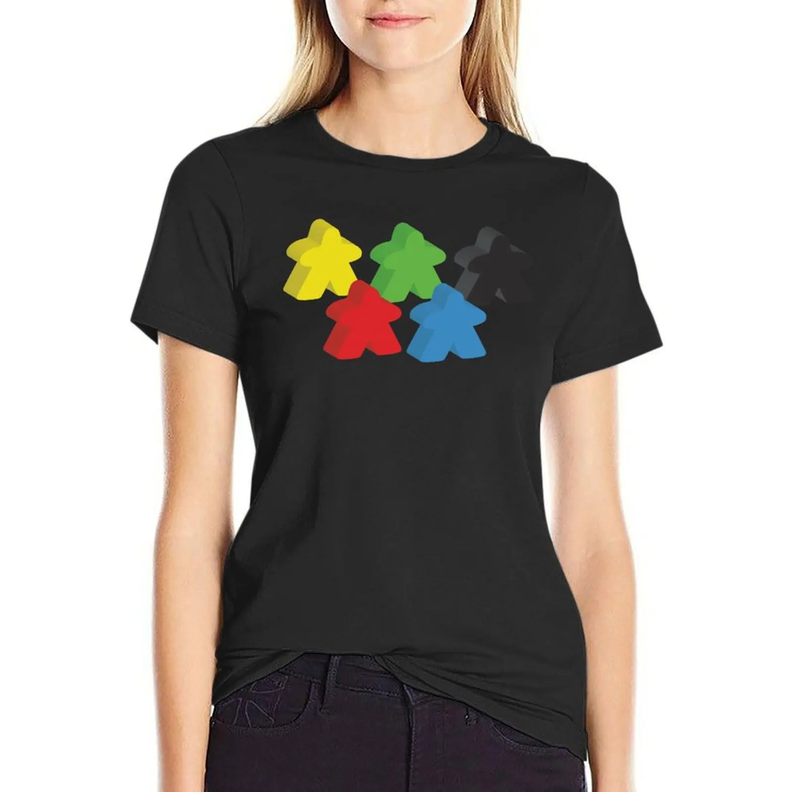 

Set of 5 meeples (Board game tokens) T-Shirt female vintage clothes t shirts for Women graphic