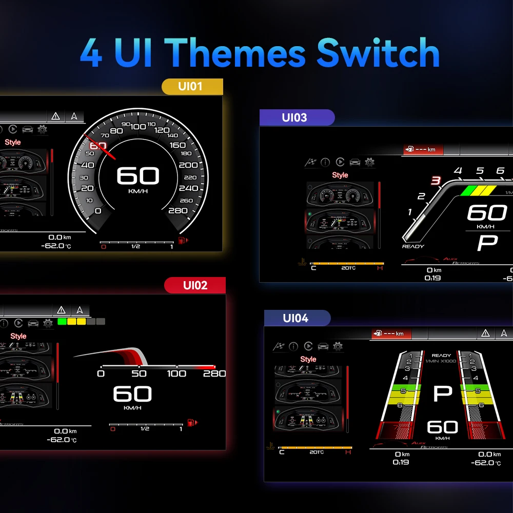 SMOONAVI Grupo de instrumentos digitales de 10" para Audi A3 S3 Q2 Q2L 2013-2019 | Velocímetro LCD Plug and Play de cabina virtual 6