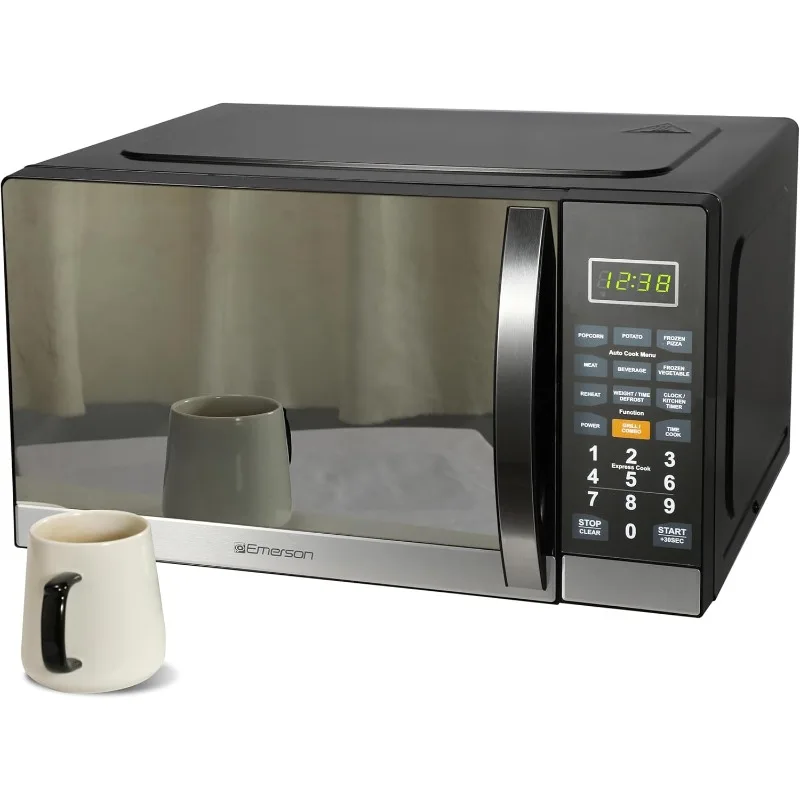 Emerson MWG1191SB Countertop Microwave Oven,1100W,10 Power Levels,Glass Turntable and Child Safe Lock,1.1 Cu. Ft,Stainless Steel 2
