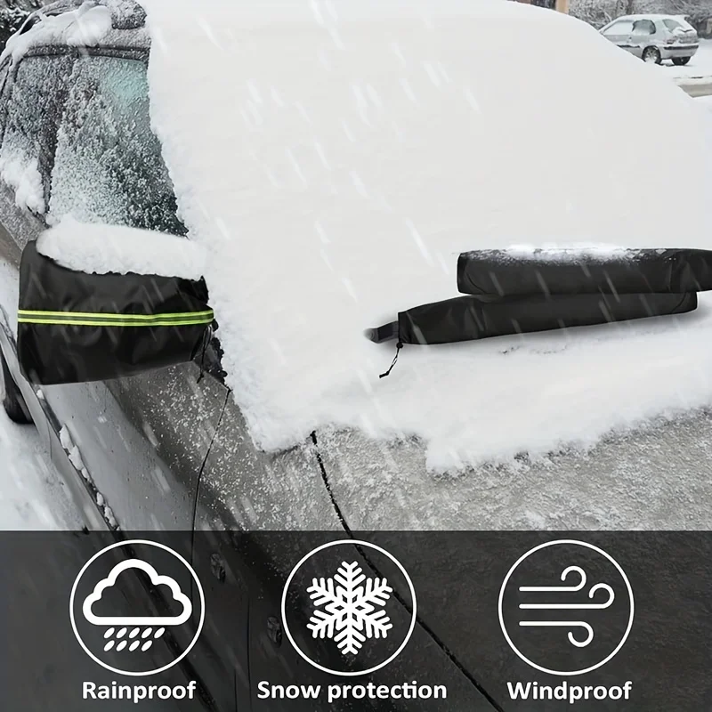 Waterproof Side Mirror Covers Auto Rearview Protection Cover Reflective Strip For Car Vehicle Winter Freeze Frost 1 Pair rearview mirror protector rearview mirror cover