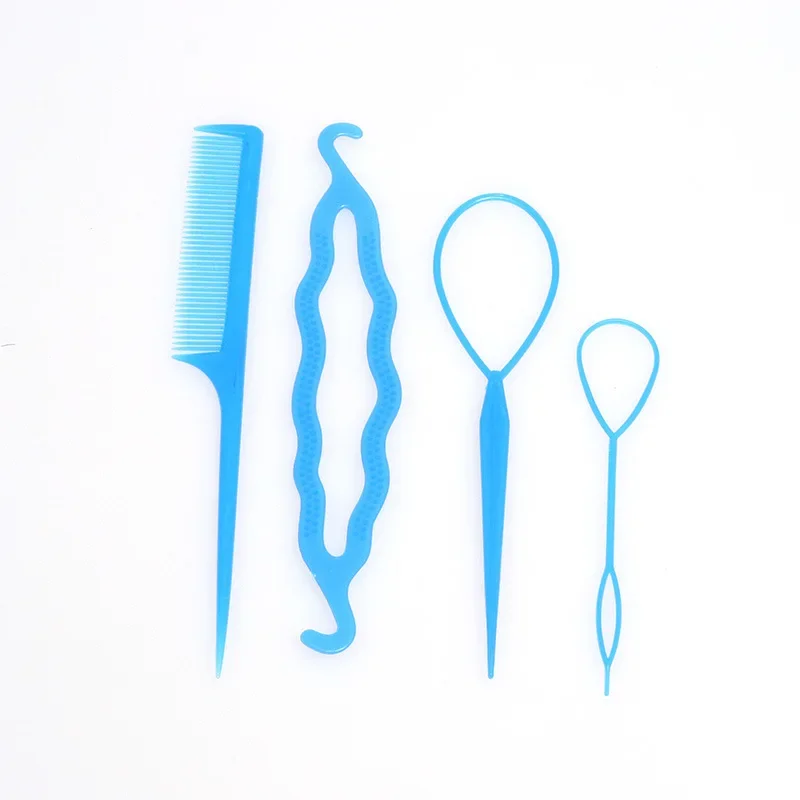 4Pcs Set Hair Disk Pull Hair Pins Clips Comb For Girls Hair Styling Tools Kit Braiding Donut Bun Maker Hairdressing Accessories 6