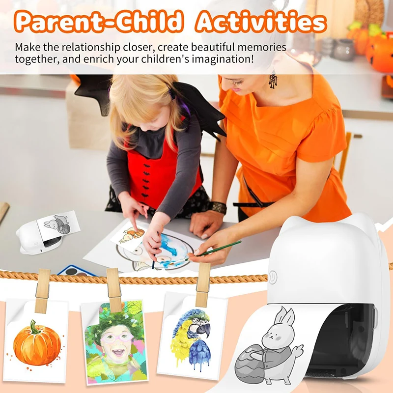 휴대용 미니 감열 사진 프린터 무선 라벨 프린터 충전식 디자인 텍스트, 사진, 기호 인쇄용 컴팩트 프린터