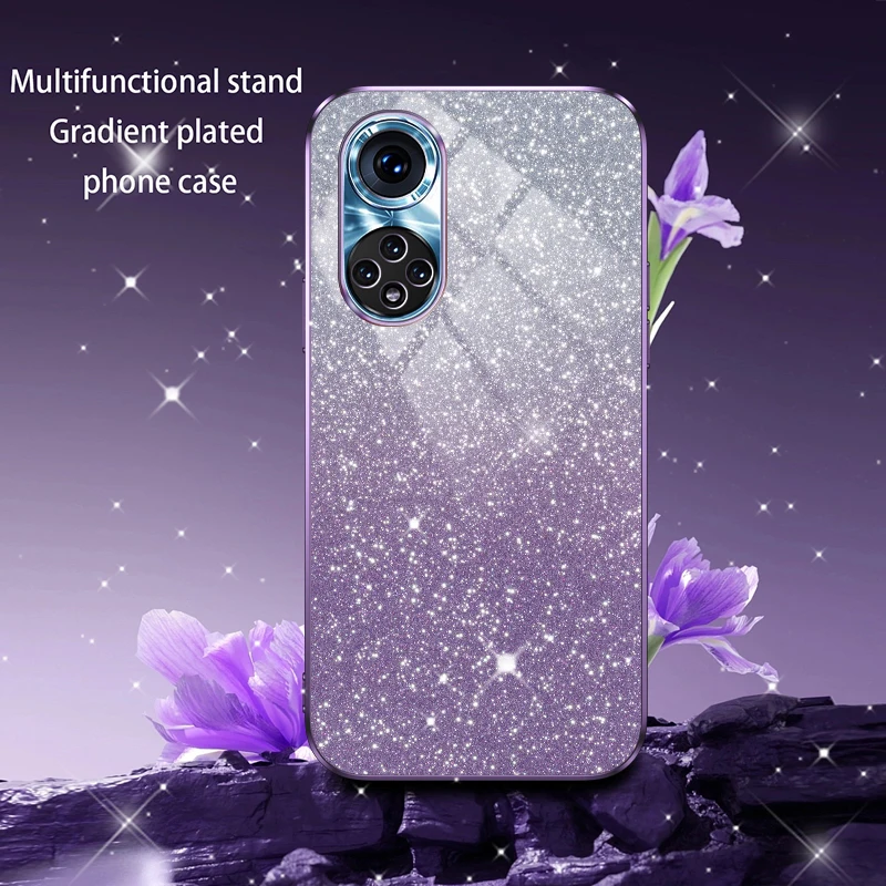Luxury Electroplated Glitter Transparent Star Phone Case with Soft TPU Bumper