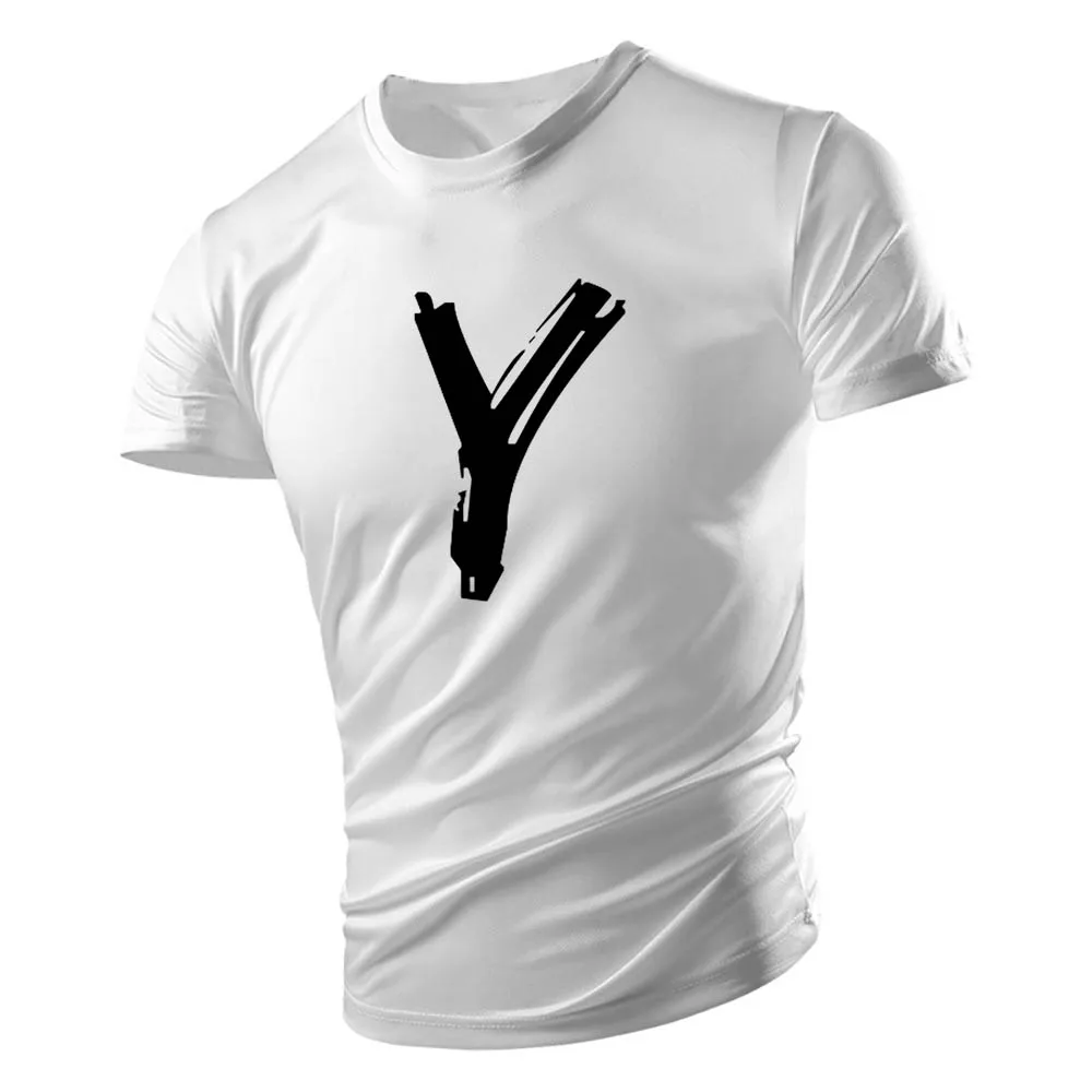 

2023 Summer Casual Sports Style 2d Letter-Printed Men'S Round Neck T-Shirt Short Sleeves Comfortable Breathable Quick Drying