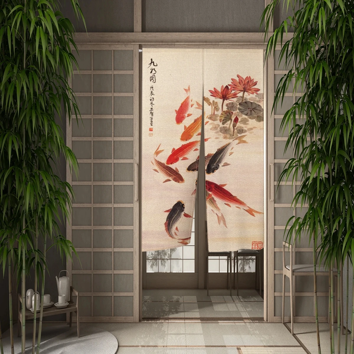 Benutzerdefinierte japanische Restaurant Izakaya Noren Vorhang Ramen ShopCloth Türvorhänge Öl rauchdicht Trennvorhang kein Stanzen – Detail 2