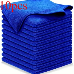 Premium Microfiber Cleaning Cloths | Lint - Free, Highly Absorbent & Versatile for Home, Kitchen & Auto Care (Blue 10pcs)