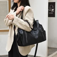 Pu shoulder bag fashionable temperament zipper opening design daily commuter handbag - Image 3