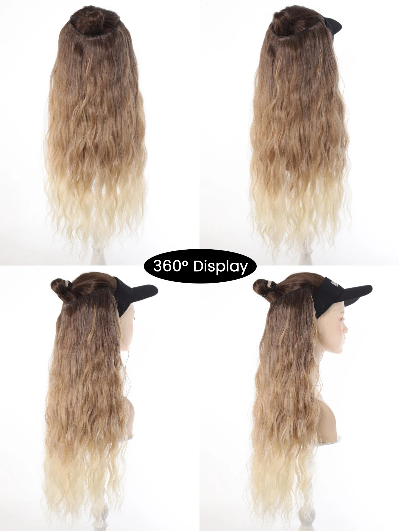 Synthetic Hairpiece Water Wave Clip In Hair Extensions