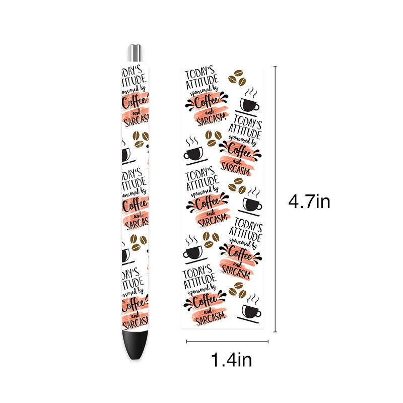 5pcs Epoxy Pen Wrapping Stickers Wraps Decals Waterproof Transfer Stickers For Craft Pen Gift Students School Classroom