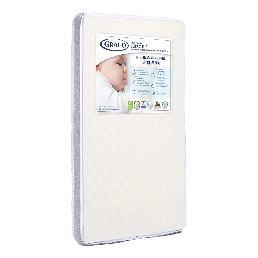 

2-in-1 Premium Dual-Sided Crib & Toddler Mattress – GREENGUARD Gold and CertiPUR-US Certified