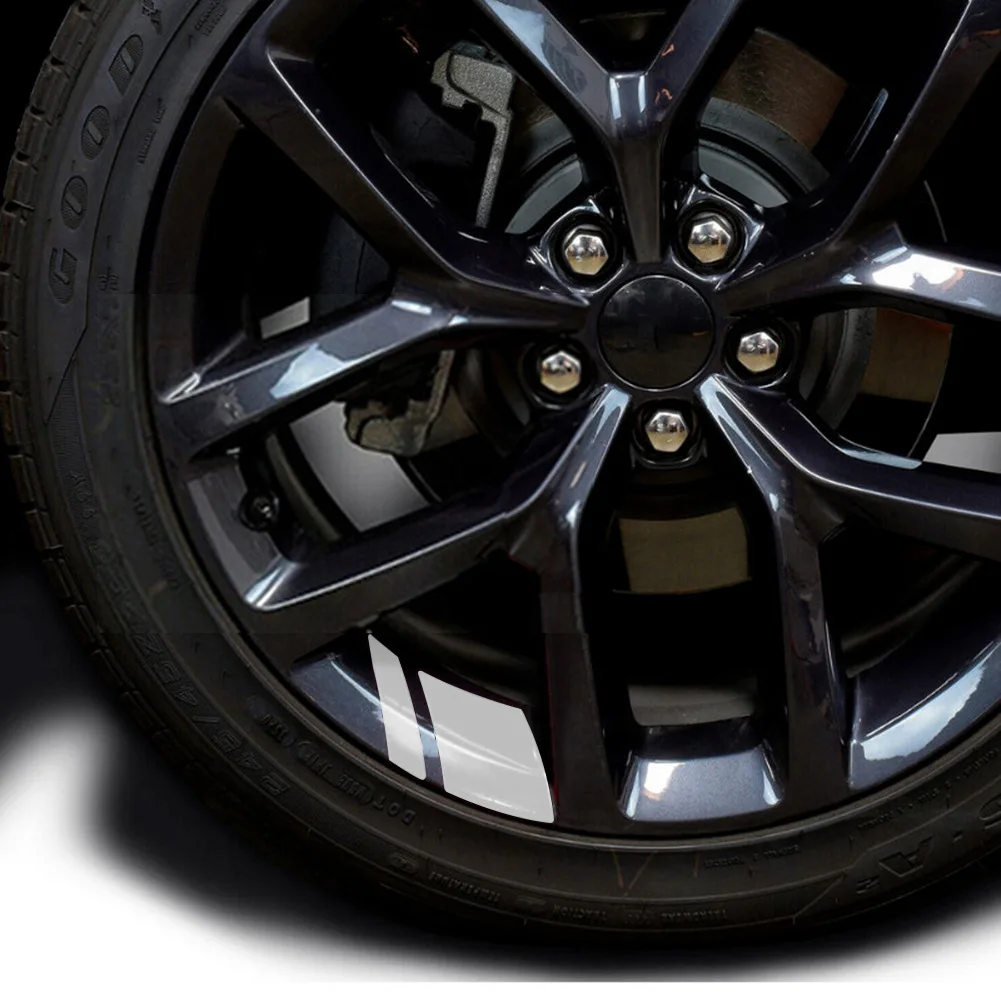 스즈키 스위프트 비타라 알토 짐니 SX4 Dzire Ertiga Spacia Wagon Landy Ignis용 반사 자동차 휠 림 비닐 스티커, 6 개