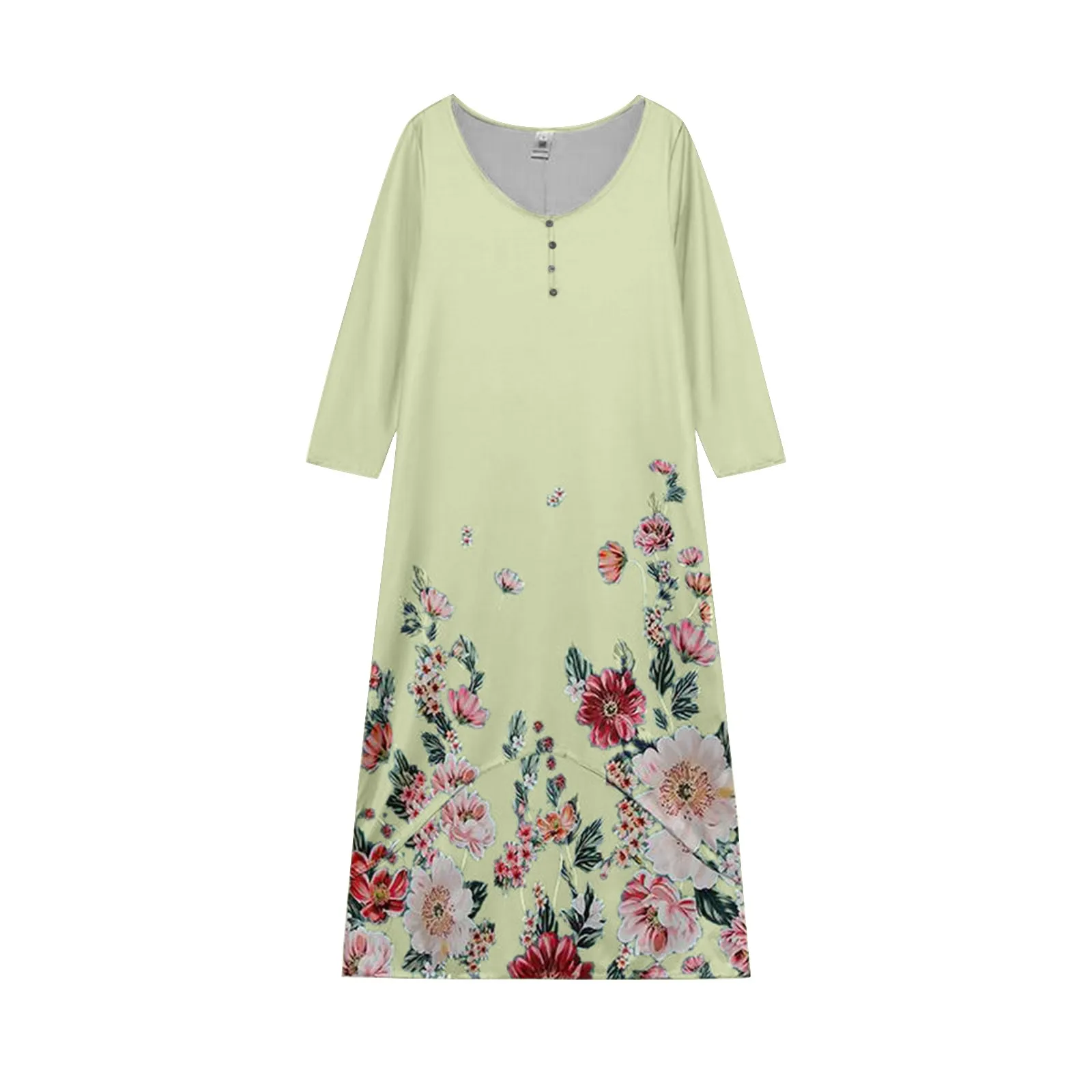

2024 Women Summer Dresses Casual Boho Floral Printed Beach Long Dress With Pockets Dresses For Women Vestidos Elegantes Feminino