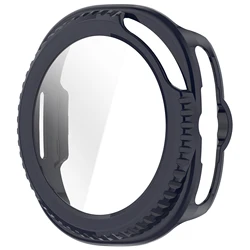 Enhanced Protective Case with Tempered Glass Film for Watch8 Classic 46mm (Ink blue)