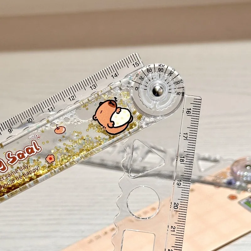 30cm 카피바라 자, 액체 모래 접이식 자, 학생 시험용 고급스러운 문구, 귀여운 동물 문구