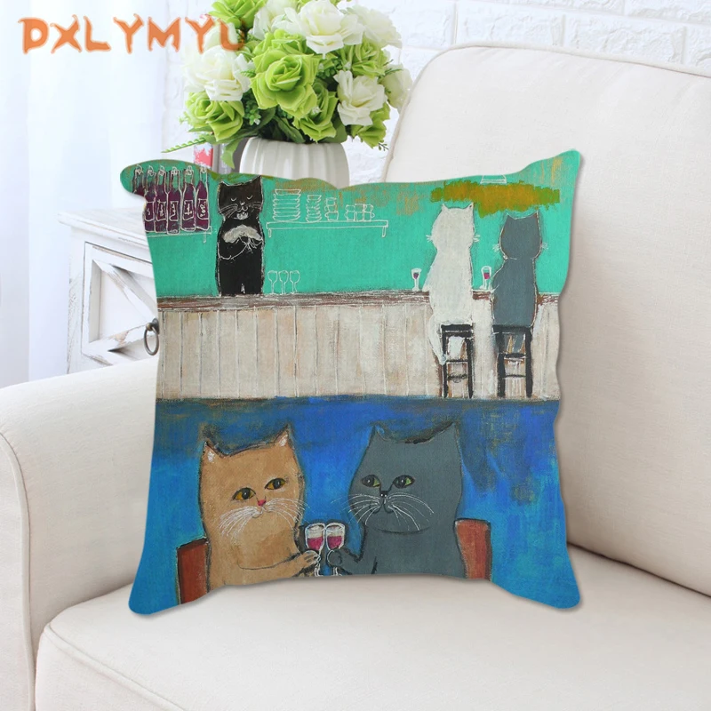 

Cute Cats Cushion Cover Cartoon Pillow Cover Case Kids Room Decoration Decorative Pillowcase For Sofa Pillowcover