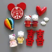 

Hello Kitty 3D Stereo Refrigerator Stickers Cute Wedding Home Refrigerator Magnetic Stickers Kitchen Decorations