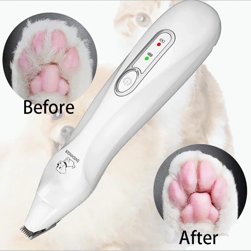 Professional Electric Pet Foot Hair Trimmer with LED Lights Rechargeable Dog Hair Clipper Cat Hairdresser Pet Grooming Equipment