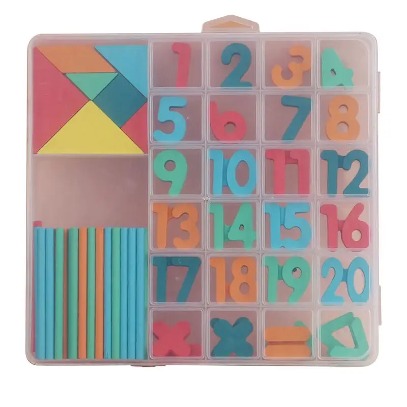 

Обучающая деревянная математическая игрушка с добавлением вычитания, математическая игрушка для обучения, математическая игра с 1 до 20 цифрами и символами, 40 счетных палочек