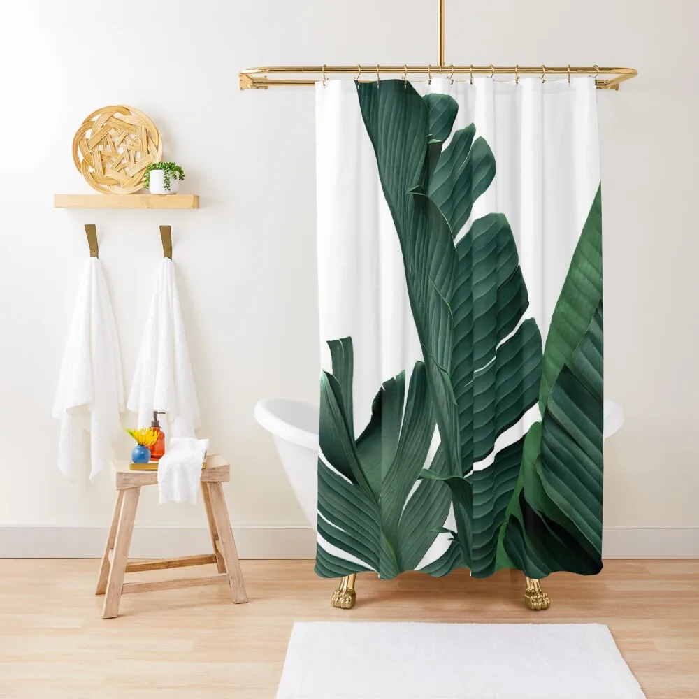 

Banana Leaves. Botanical, Modern Minimalist Art Shower Curtain Cute Shower Curtain