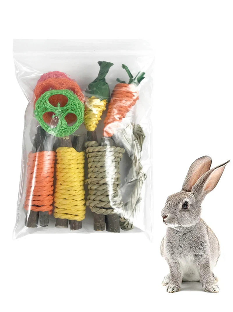RabbitChewToysForTeethGrindingBunnyMolarToysImproveDental
