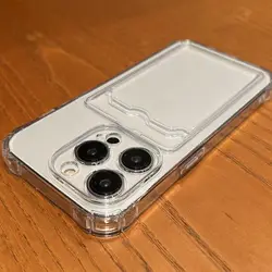 Sleek Transparent Card Holder Phone Case with Shockproof Protection - iPhone X (Clear)